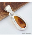 Pendentif Ambre de la Baltique authentique et Argent 925