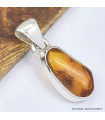 Pendentif Ambre de la Baltique authentique et Argent 925