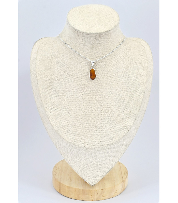 Bijou pendentif argent Ambre naturel