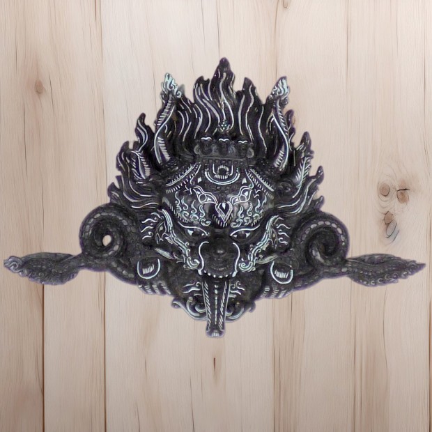 Statue Masque Mahakala, un Gardien Mystique aux Pouvoirs Protecteurs