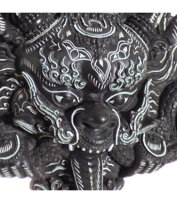 Statue Masque Mahakala, un Gardien Mystique aux Pouvoirs Protecteurs
