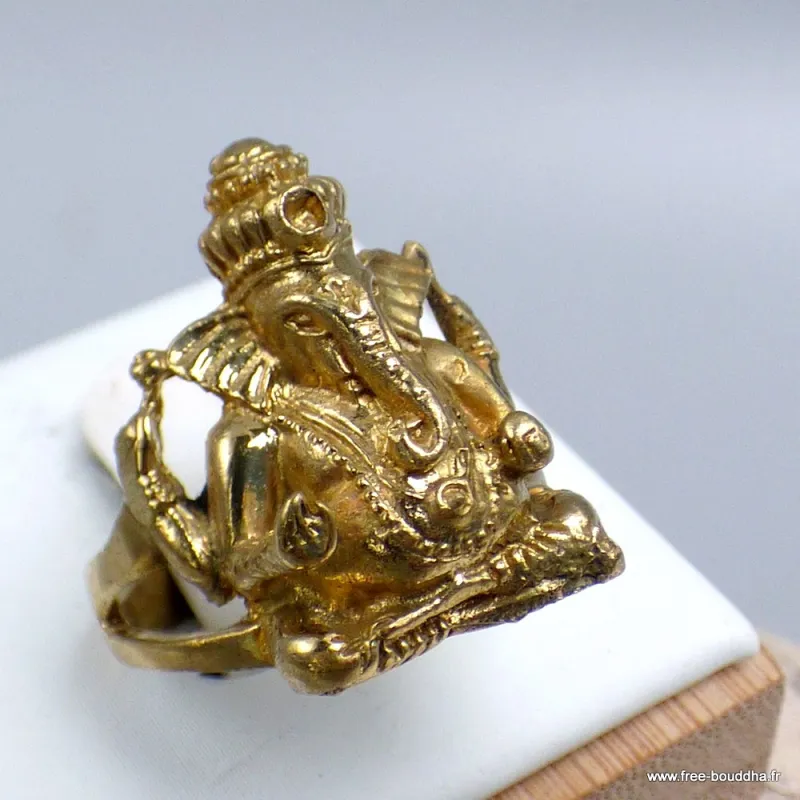 Bague tibétaine Ganesh en métal plusieurs tailles - Objets Ganesh