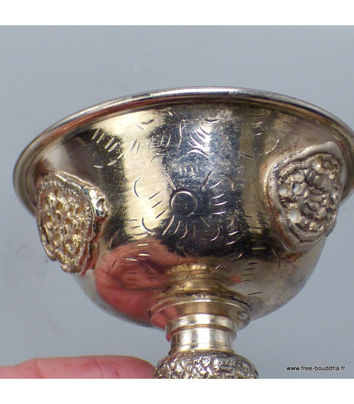 Lampe à beurre plaqué argent 10 cm (défaut) 