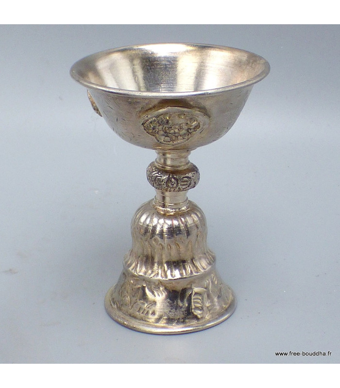 Lampe à beurre plaqué argent 10 cm (défaut)