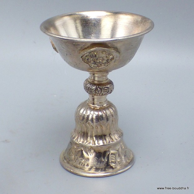 Lampe à beurre plaqué argent 10 cm (défaut)