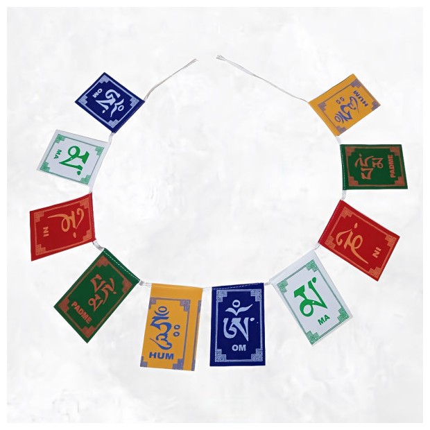 Drapeaux tibétains Om Mani Padme Hum en coton bannière 10 Népal