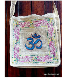 Sac tibétain népalais en Chanvre brodé OM