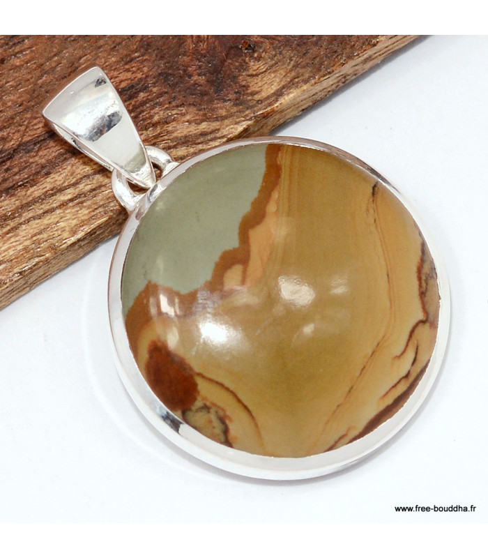 Pendentif rond Jaspe American Picture