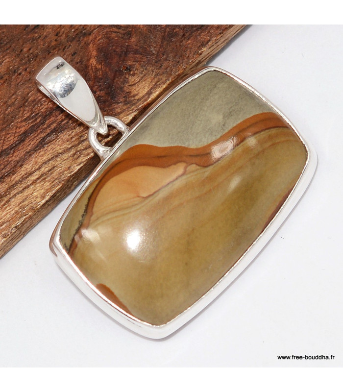 Pendentif Jaspe American Picture rectangulaire