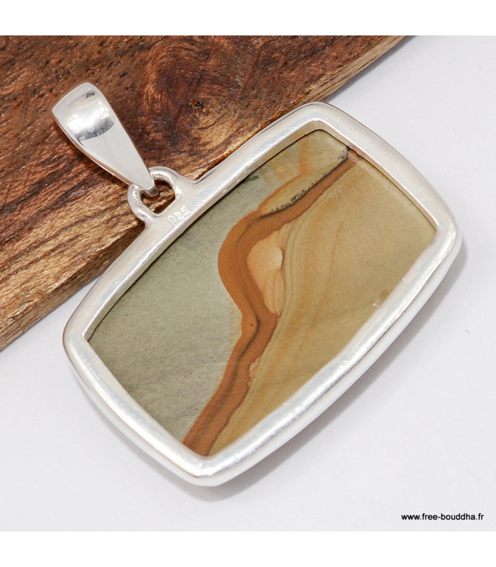 Pendentif Jaspe American Picture rectangulaire