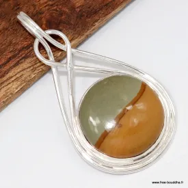 Pendentif Jaspe American Picture moderne - Pendentifs pierres naturelles