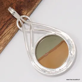 Pendentif Jaspe American Picture moderne - Pendentifs pierres naturelles