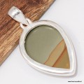 Pendentif Jaspe American Picture goutte authentique et Argent 925