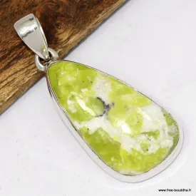 Pendentif Lezardite Serpentine forme libre - Bijoux en Lézardite Serpentine