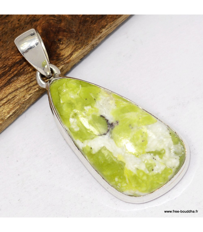 Pendentif Lezardite Serpentine forme libre