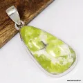 Pendentif Lezardite Serpentine forme libre - Bijoux en Lézardite Serpentine