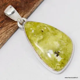 Pendentif Lezardite Serpentine asymétrique - Bijoux en Lézardite Serpentine