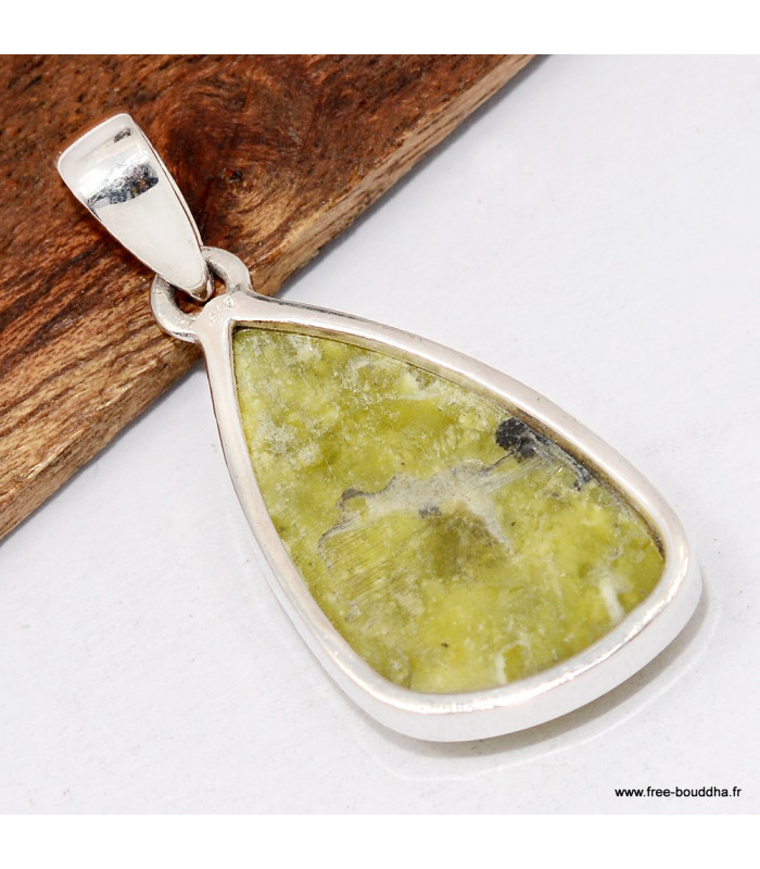 Pendentif Lezardite Serpentine asymétrique