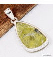 Pendentif Lézardite Serpentine argent 925 pierre rare certifiée