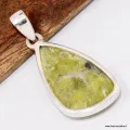 Pendentif Lezardite Serpentine asymétrique - Bijoux en Lézardite Serpentine