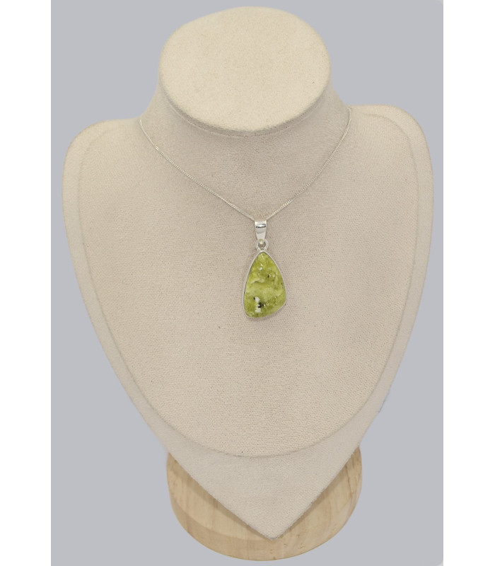 Pendentif Lezardite Serpentine asymétrique