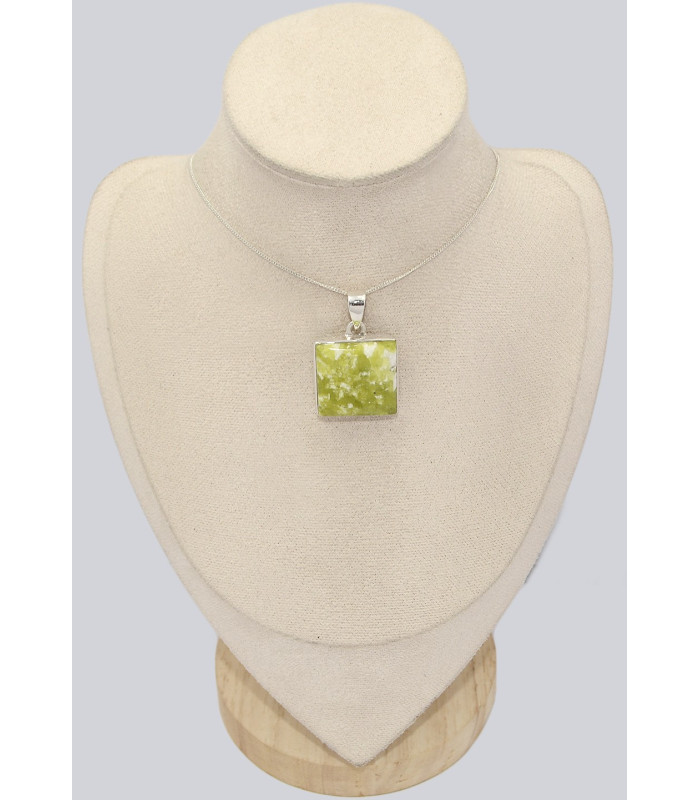 Pendentif Lezardite Serpentine carré