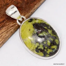 Pendentif oval Lezardite Serpentine - Bijoux en Lézardite Serpentine