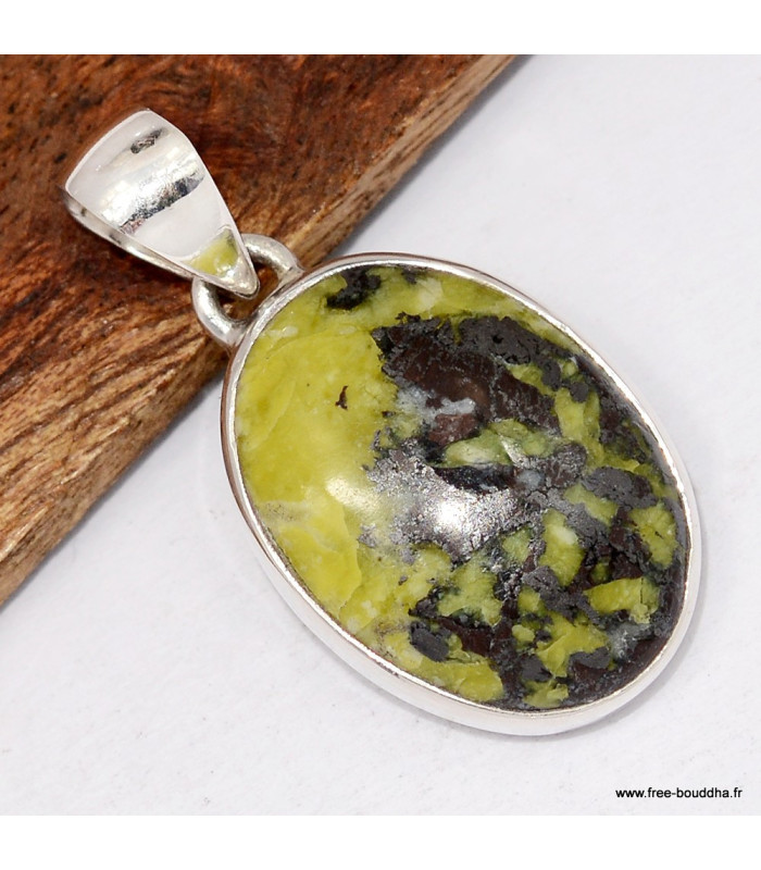 Pendentif oval Lezardite Serpentine