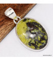 Pendentif Lézardite Serpentine argent 925 certificat inclus