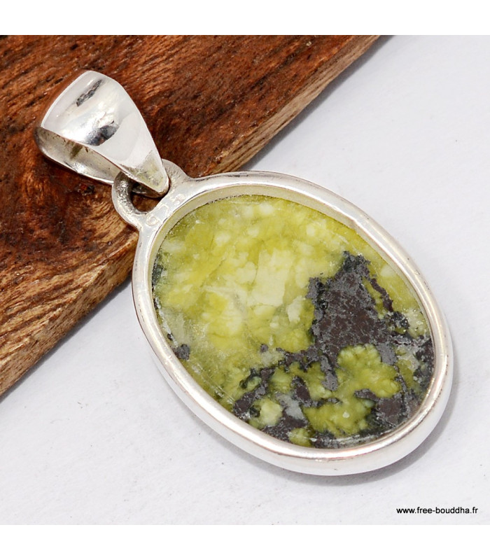 Pendentif oval Lezardite Serpentine