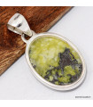 Pendentif Lézardite Serpentine argent 925 certificat inclus