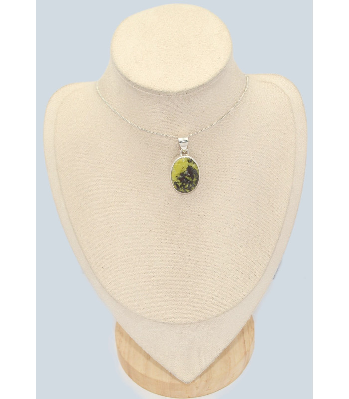 Pendentif oval Lezardite Serpentine