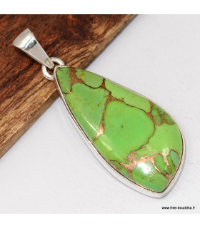 Pendentif Turquoise Mohave verte cuivrée