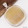 Pendentif Agate Jaune à bandes carré - Bijoux en Agate