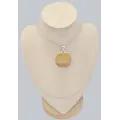 Pendentif Agate Jaune à bandes carré - Bijoux en Agate