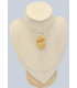 Agate Jaune – Pendentif ovale en argent 925 avec certificat