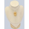 Agate Jaune – Pendentif ovale en argent 925 avec certificat