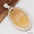 Gros Pendentif Agate Jaune à bandes oval - Bijoux en Agate