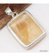 Agate Jaune – Pendentif rectangulaire à bandes en argent 925