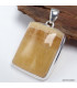 Agate Jaune – Pendentif rectangulaire à bandes en argent 925