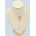 Agate Jaune – Pendentif rectangulaire à bandes en argent 925