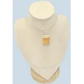 Pendentif Pierre naturelle Agate Jaune à bandes rectangulaire - Bijoux en Agate