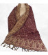 Grand châle de méditation 100 x 200 marron prune