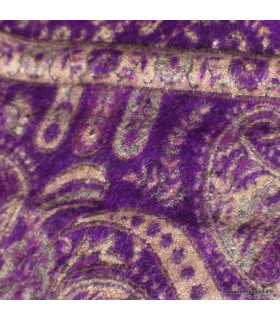 Châle de méditation violine cachemire – Népal 100 x 200 cm