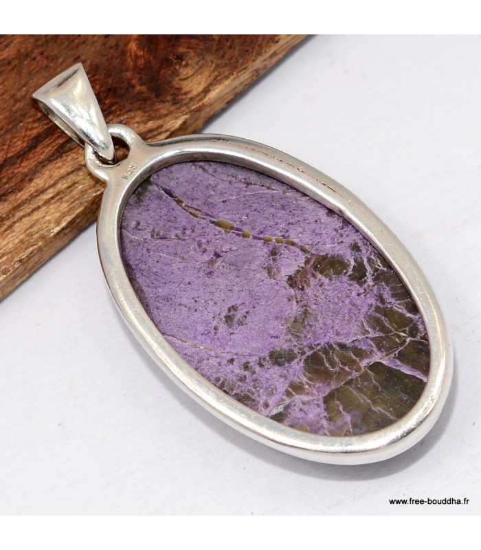 Gros pendentif argent Stichtite