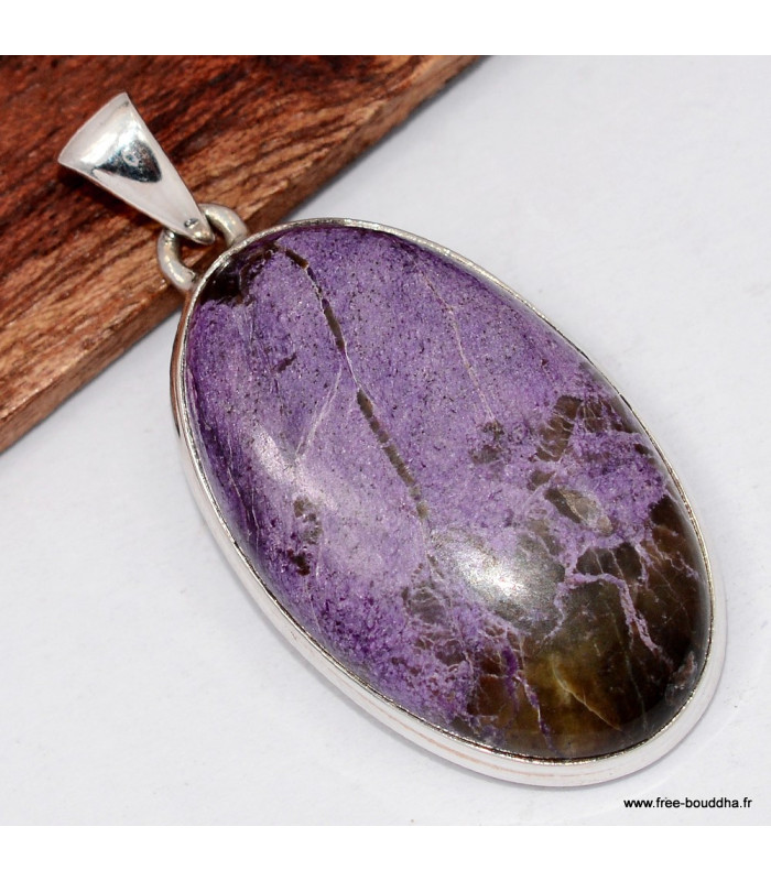 Gros pendentif argent Stichtite