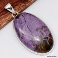 Gros pendentif Stichtite Authentique – Pierre rare en argent 925