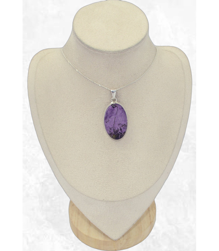 Gros pendentif argent Stichtite