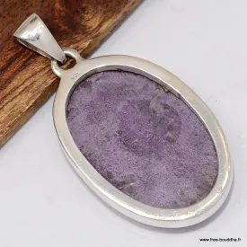 Pendentif Stichtite oval argent 925 - Pendentifs pierres naturelles
