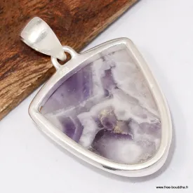 Pendentif Améthyste à bandes semi oval - Pendentifs pierres naturelles